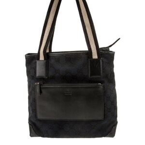 Gucci Black Textured Tote with Contrasting Straps - Authenticity Certificate